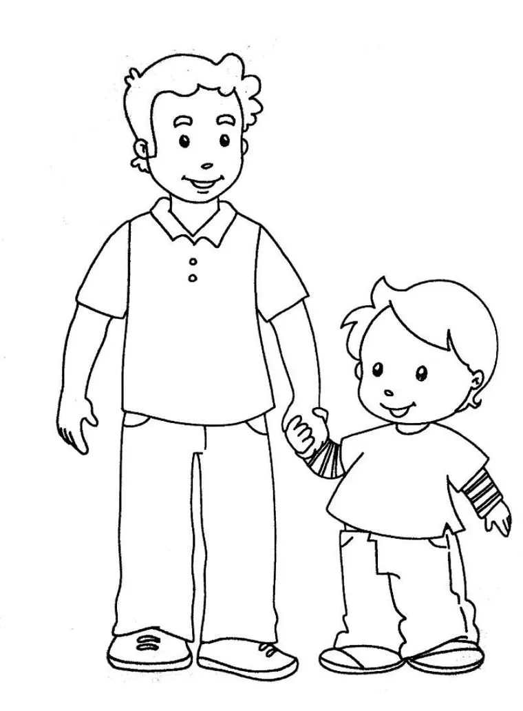 Desenho para colorir atividade Dia dos Pais Educação Infantil